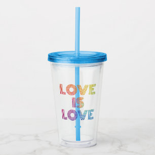 Love is Love Modern Stripes Acrylic Tumbler