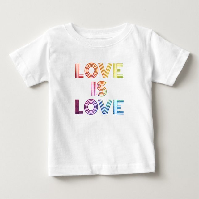 Love is Love | Modern Stripes Baby T-Shirt (Front)
