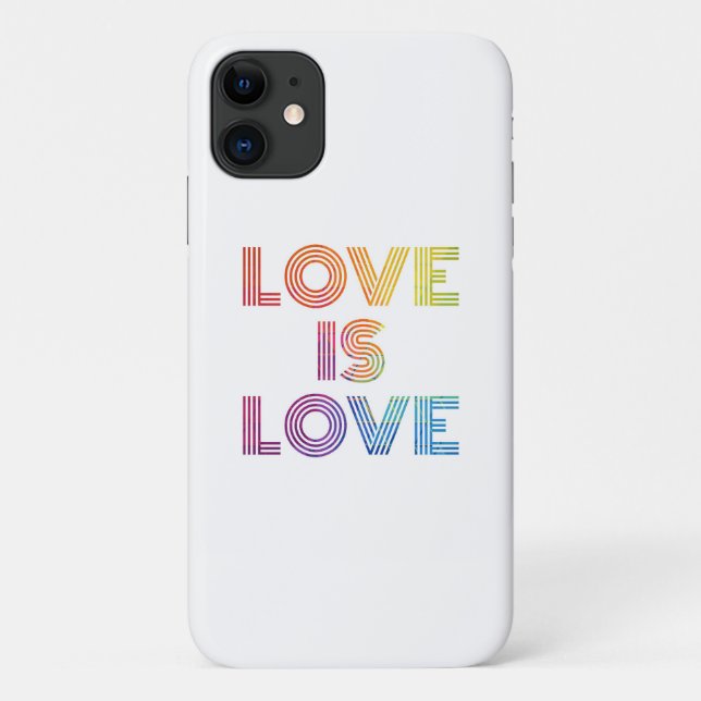 Love is Love | Modern Stripes Case-Mate iPhone Case (Back)