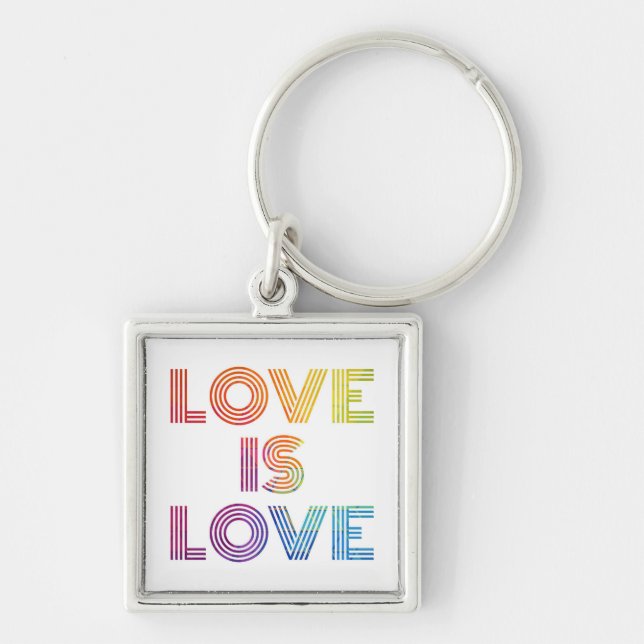 Love is Love | Modern Stripes Key Ring (Front)