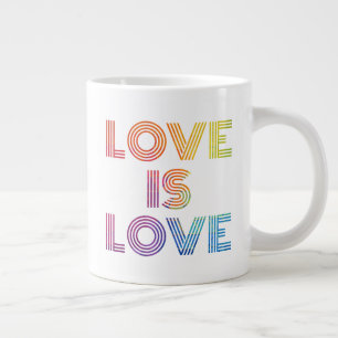 Love is Love   Modern Stripes Large Coffee Mug