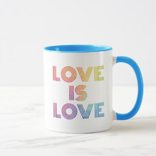 Love is Love   Modern Stripes Mug