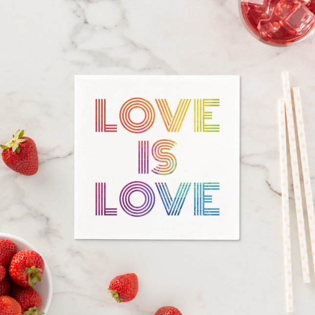 Love is Love | Modern Stripes Napkin (Insitu)