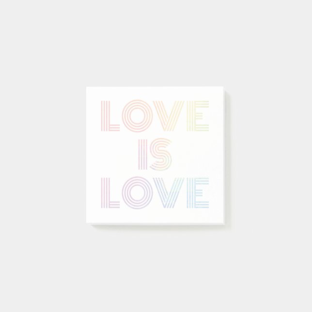 Love is Love | Modern Stripes Post-it Notes (Front)