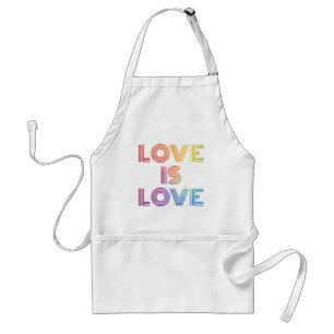 Love is Love Modern Stripes Standard Apron