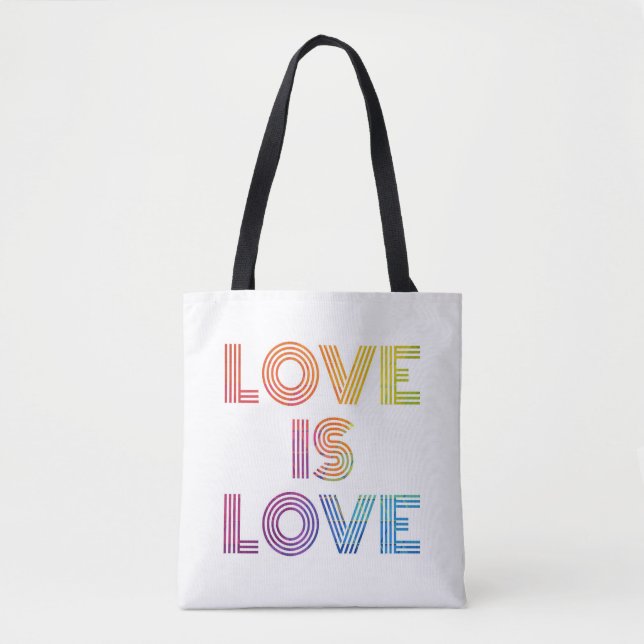 Love is Love | Modern Stripes Tote Bag (Front)