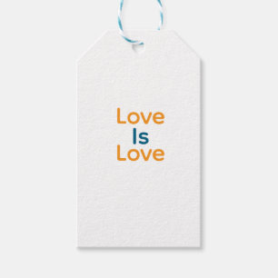Love is love orange blue colourful pride LGBTQ gay Gift Tags