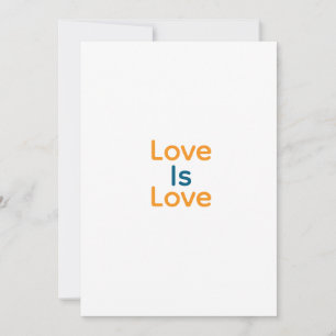 Love is love orange blue colourful pride LGBTQ gay Invitation
