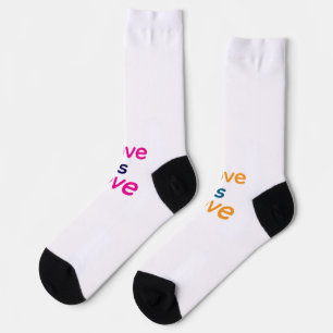 Love is love orange blue colourful pride LGBTQ gay Socks