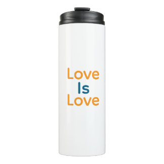 Love is love orange blue colourful pride LGBTQ gay Thermal Tumbler