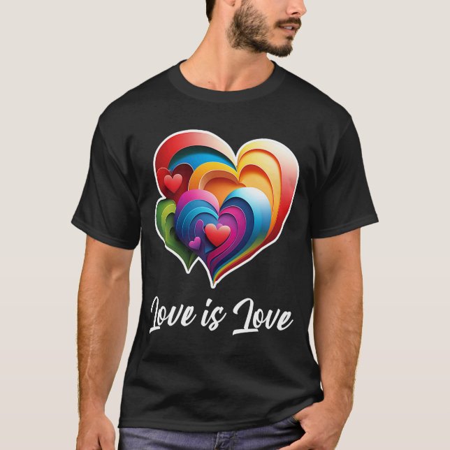 Love is Love Outfit for Valentines Day LGBTQ Gay L T-Shirt (Front)