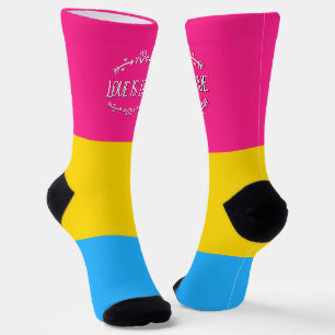 Love is Love Pansexual Pride Flag Crew Socks