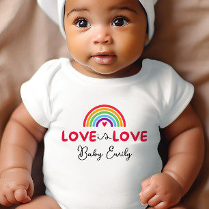 Love is Love Personalised Pride Cute Baby Bodysuit