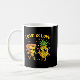 Love Is Love Pineapple Pizza Forbidden Valentines  Coffee Mug