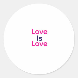 Love is love pink purple colourful pride LGBTQ gay Classic Round Sticker
