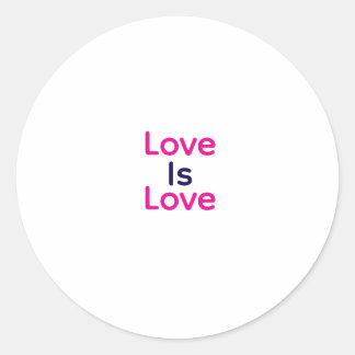 Love is love pink purple colourful pride LGBTQ gay Classic Round Sticker
