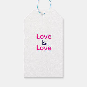 Love is love pink purple colourful pride LGBTQ gay Gift Tags