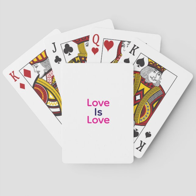 Love is love pink purple colourful pride LGBTQ gay Playing Cards (Back)