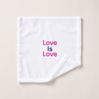 Love is love pink purple colourful pride LGBTQ gay Wash Cloth