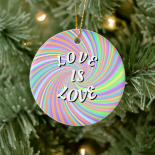Love Is Love Pride Ceramic Ornament