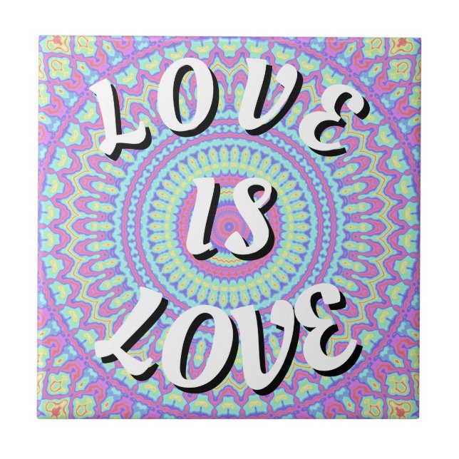 Love Is Love Pride Ceramic Tile (Front)