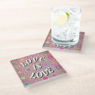 Love Is Love Pride Glass Coaster