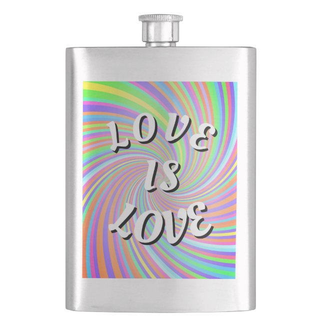 Love Is Love Pride  Hip Flask (Front)