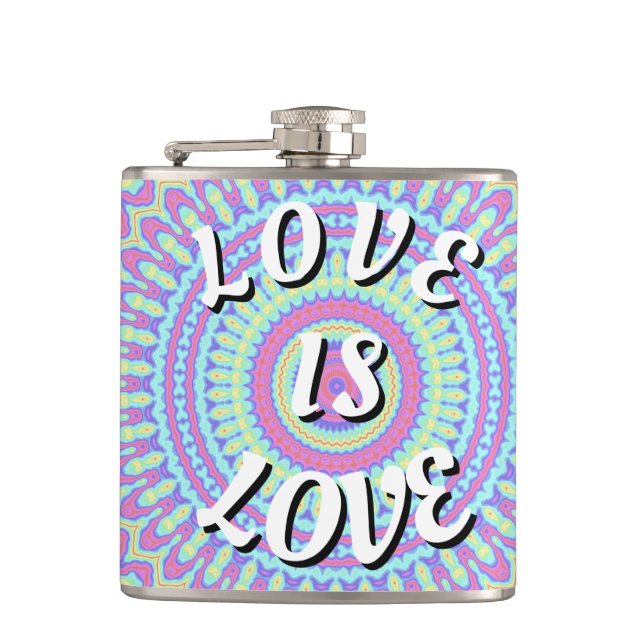 Love Is Love Pride  Hip Flask (Front)