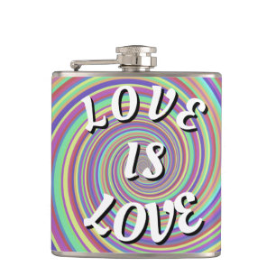 Love Is Love Pride Hip Flask