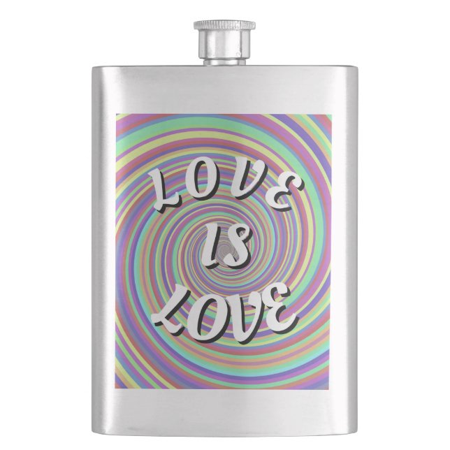 Love Is Love Pride  Hip Flask (Front)