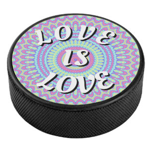 Love Is Love Pride Hockey Puck