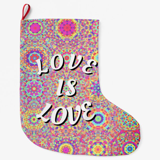 Love Is Love Pride Large Christmas Stocking (Front)