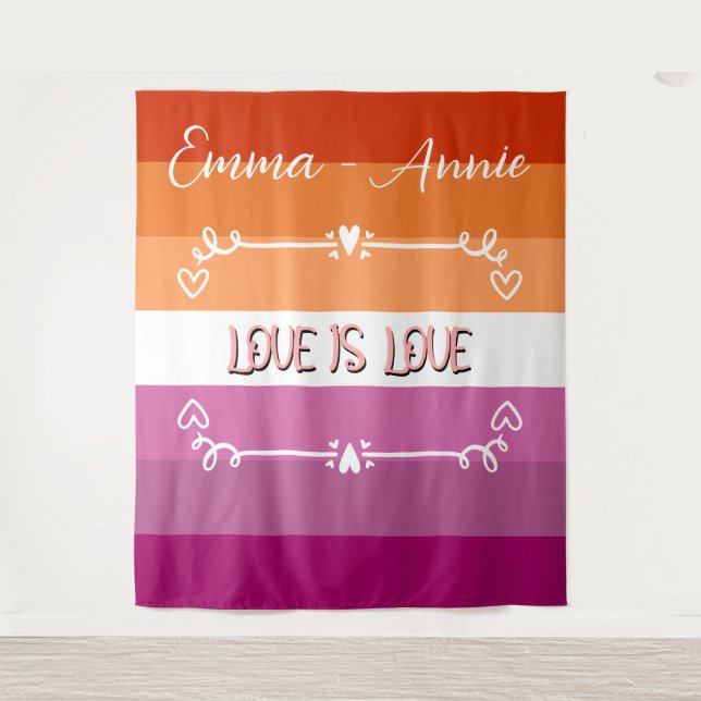 Love is Love Pride Month Backdrop Tapestry (Front)