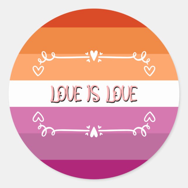 Love is Love Pride Month Classic Round Sticker (Front)