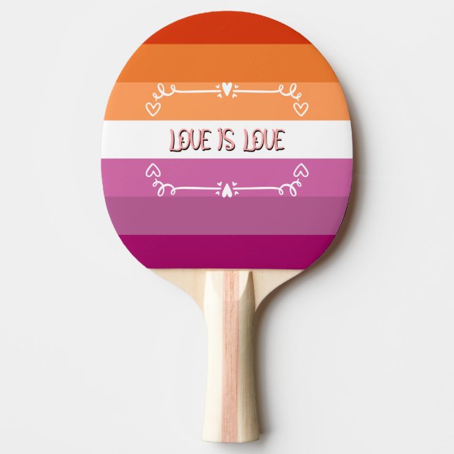 Love is Love Pride Month Ping Pong Paddle (Front)