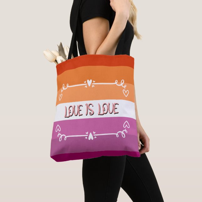 Love is Love Pride Month Tote Bag (Close Up)