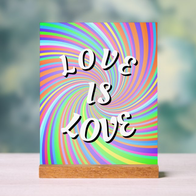 Love Is Love Pride  Phone Ring Stand Acrylic Sign (Neutral)