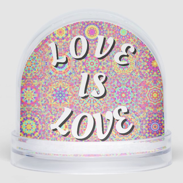 Love Is Love Pride  Phone Ring Stand Snowglobe (Front)