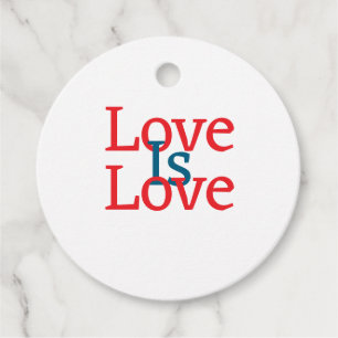Love is love pride red blue June LGBTQ simple text Favour Tags