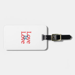 Love is love pride red blue June LGBTQ simple text Luggage Tag