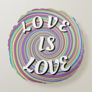 Love Is Love Pride Round Pillow