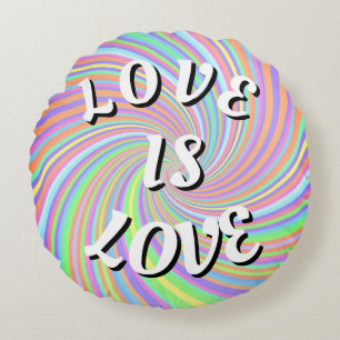 Love Is Love Pride Round Pillow