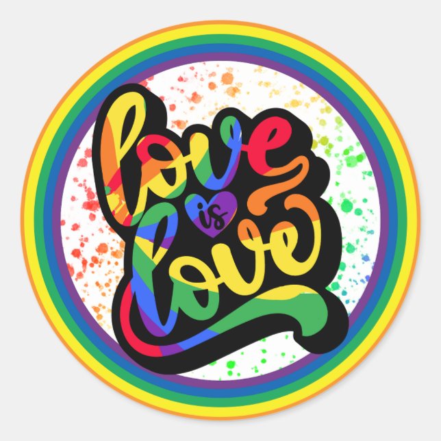 Love is Love Pride Sticker, LGBTQ+ Sticker  (Front)