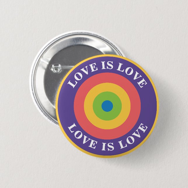 Love is Love Pride target 6 Cm Round Badge (Front & Back)