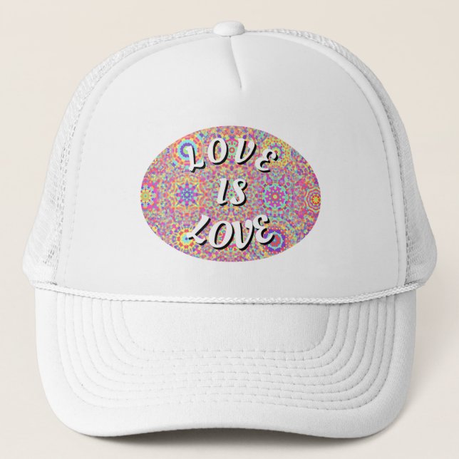 Love Is Love Pride   Trucker Hat (Front)