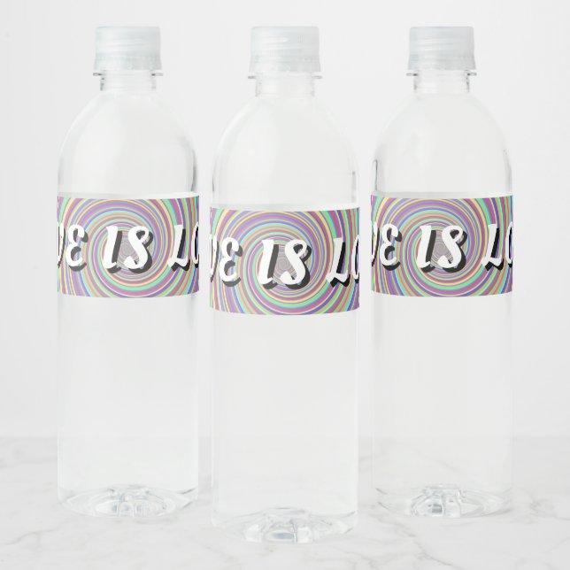 Love Is Love Pride Water Bottle Label (Bottles)