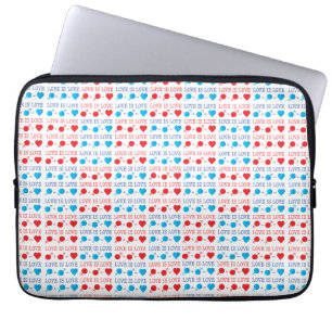 LOVE is LOVE quote in red and blue Laptop Sleeve