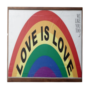 Love is Love Rainbow Ceramic Tile
