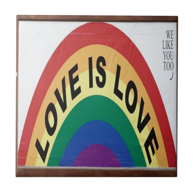 Love is Love Rainbow Ceramic Tile (Front)