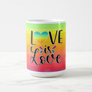 Love is Love - Rainbow Coloured Coffee Mug